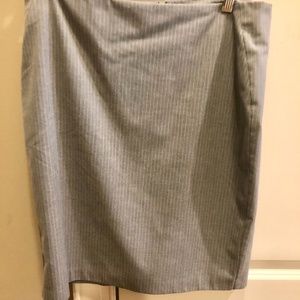 Ann Taylor Petite Gray Pinstripe Skirt